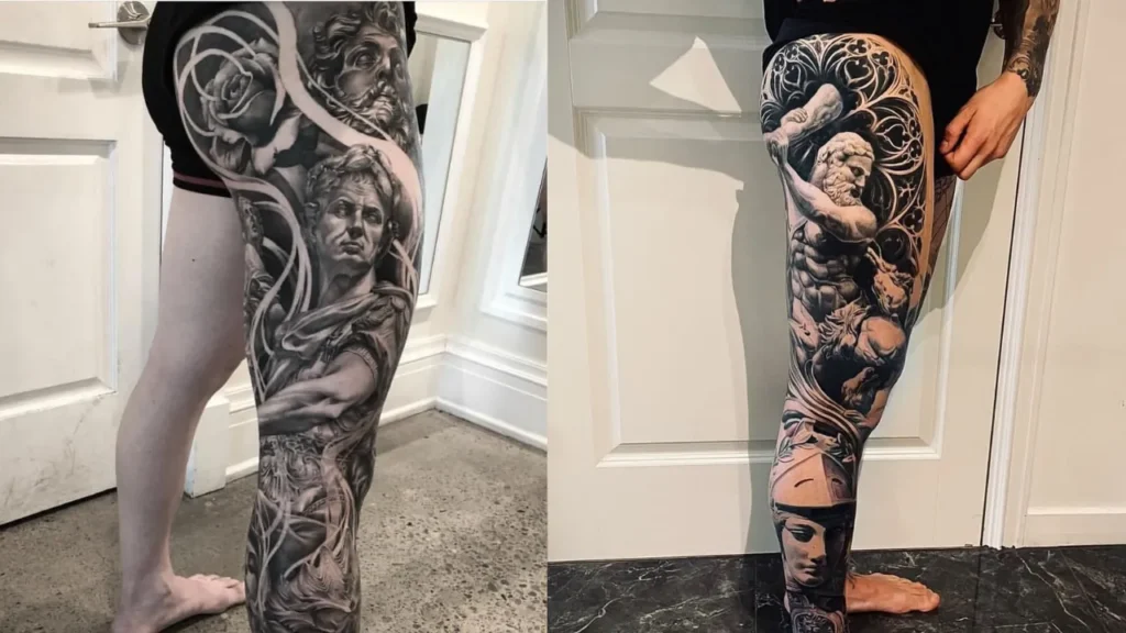 Fantasy and Mythology Tattoo on thigh