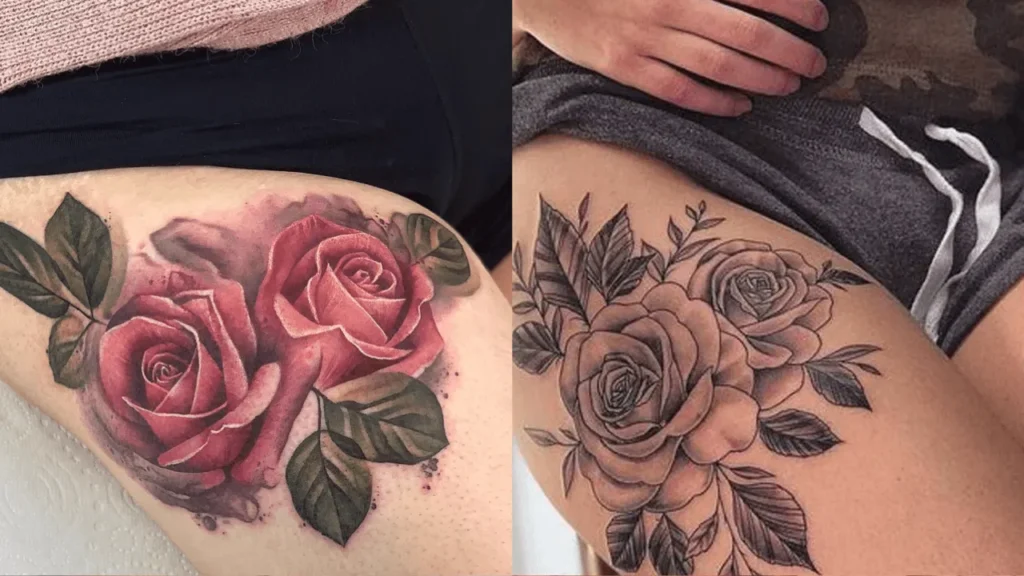 Choose a Thigh Rose Tattoo