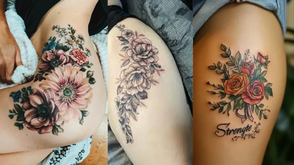 Floral Thigh Tattoos